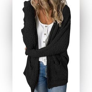 MEROKEETY Women's Long Sleeve Soft Chunky Knit Sweater Open Front Outwear Coat